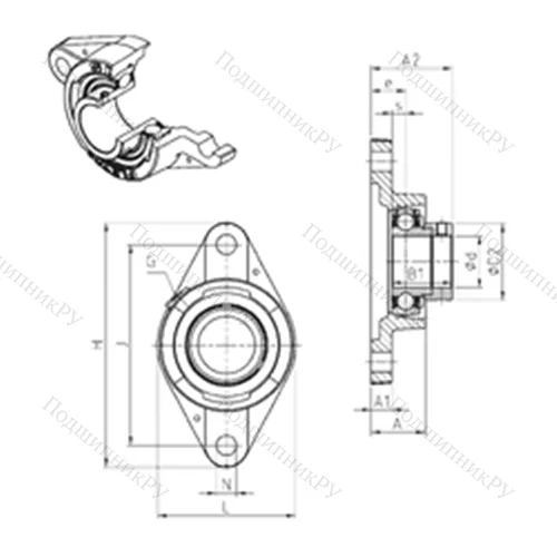 Подшипниковый узел шариковый радиальный ESFLE 204