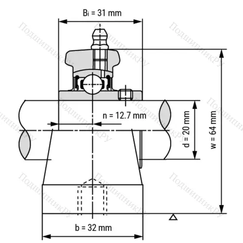 Подшипниковый узел UCPW 204 - Вал: 20 мм от производителя  LPZ