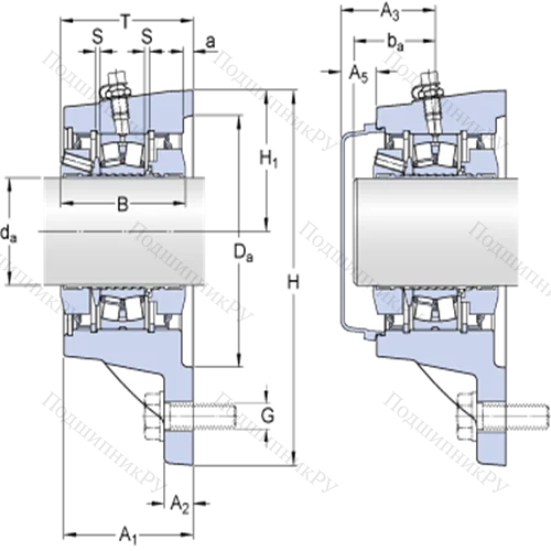 Фланцевые роликоподшипниковые узлы (SKF ConCentra, для метрических валов) FYNT 45 L