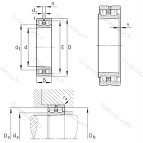 Подшипник роликовый радиальный NN 3030-AS-K-M-SP от производителя  INA