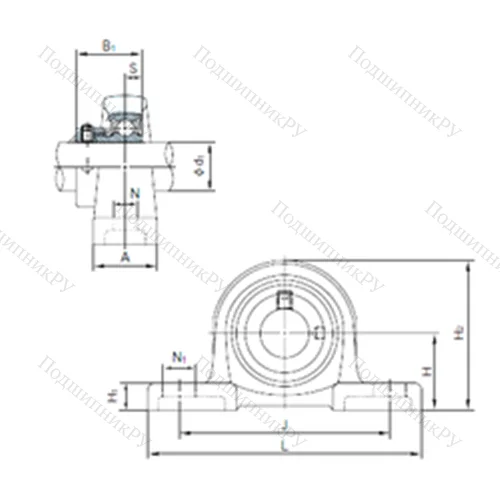 Подшипниковый узел шариковый радиальный KHLLP 205AJ