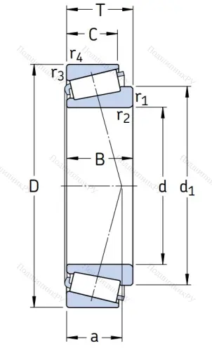 Конический роликовый подшипник 31320 X от производителя  SKF