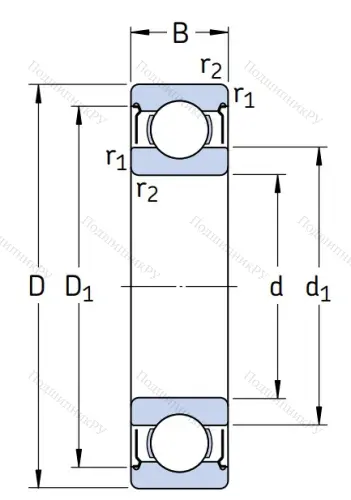Однорядный шариковый подшипник 6309 2Z/C 3 от производителя  SKF