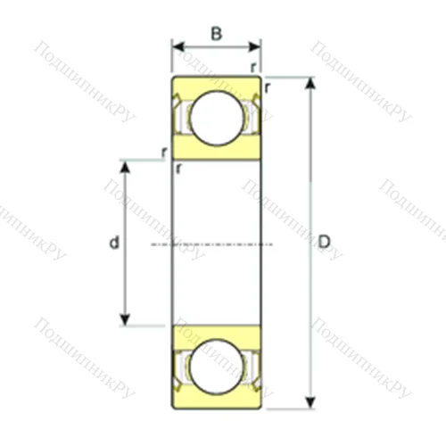 Подшипник шариковый радиальный SS 607-2RS