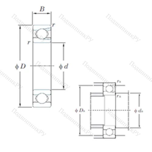 Подшипник шариковый радиальный M 6207