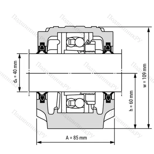 Разборный корпус опорного блока SNL 509 / Вал 40мм от производителя  LPZ