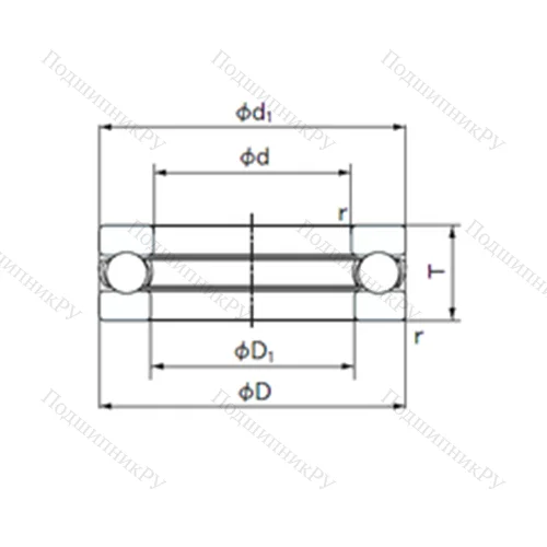 Подшипник шариковый упорный O-17