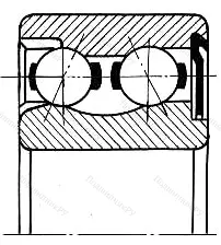 Подшипник  3756205 размер 25x52x20,6 от производителя  ГПЗ-2