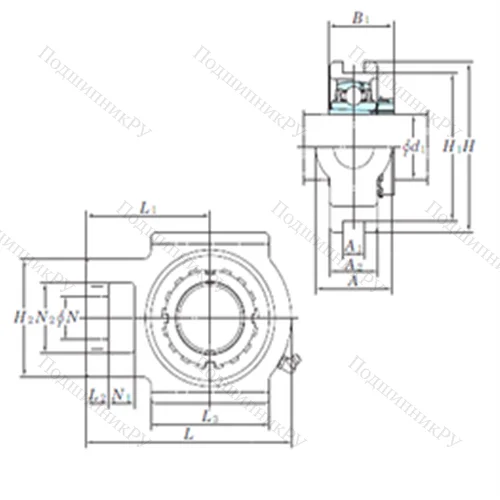 Подшипниковый узел шариковый радиальный UKT 205 от производителя  KOYO