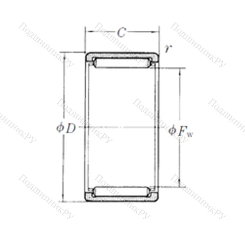 Подшипник игольчатый радиальный RLM 101712-1