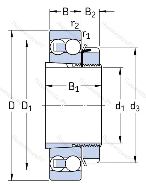 Двухрядный шариковый подшипник