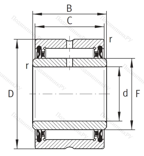 Игольчатый подшипник NA 4905 2RSR XL от производителя  INA