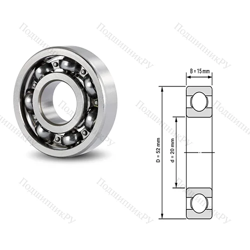 Подшипник шариковый радиальный 6208K-2RS