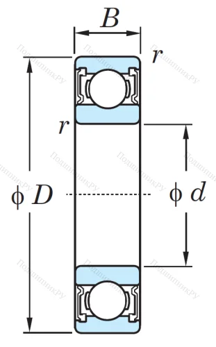 Однорядный шариковый подшипник 6008 2RS C 3 от производителя  KOYO