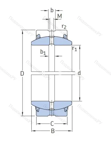 Шарнирный подшипник GE 25 ES 2RS от производителя  SKF