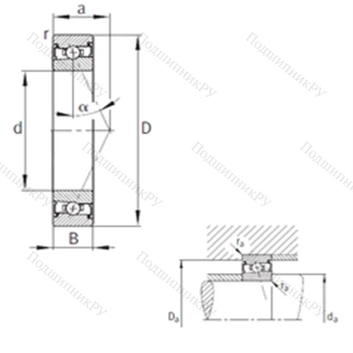 Подшипник шариковый радиально-упорный HSS 71917-E-T-P 4S