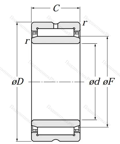 Игольчатый подшипник NA 6903 R от производителя  NTN