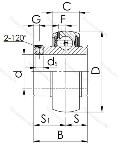 Корпусный подшипник UC 214 (480214 ГОСТ) в Владикавказе