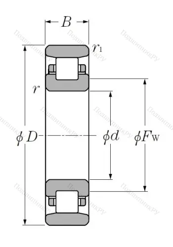 Роликовый цилиндрический подшипник N 218 от производителя  NTN