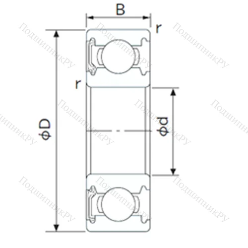Подшипник шариковый радиальный 62/22NKE