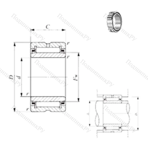 Подшипник игольчатый радиальный NA 69/22 от производителя  IKO