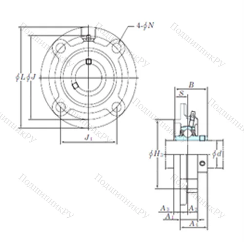 Подшипниковый узел шариковый радиальный UCFCX 17-55