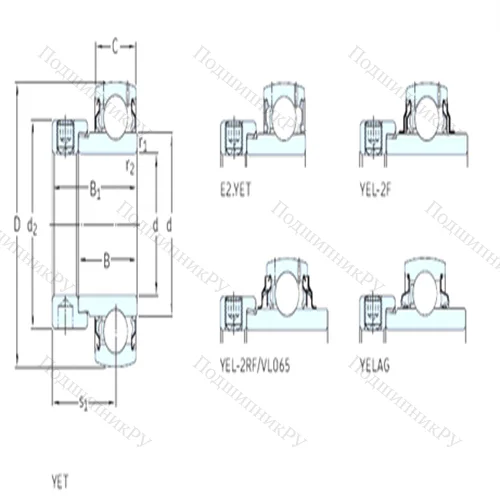 Подшипник шариковый радиальный YELAG 209-112 от производителя  SKF