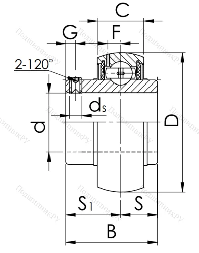Корпусный подшипник UC 210 (480210 ГОСТ) в Владикавказе