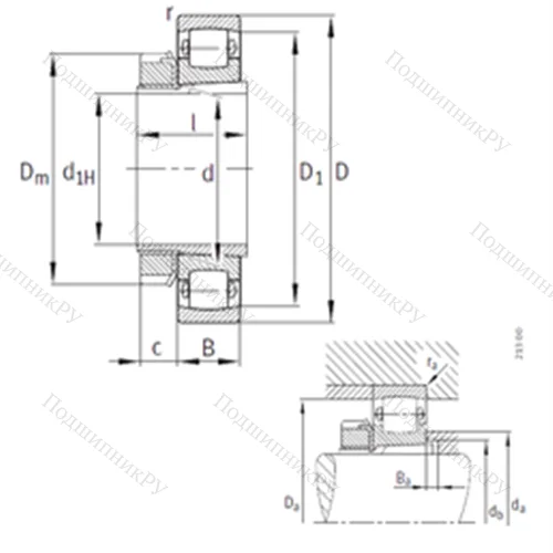 Подшипник роликовый радиальный самоцентрирующийся 20212-K-TVP-C 3+H 212