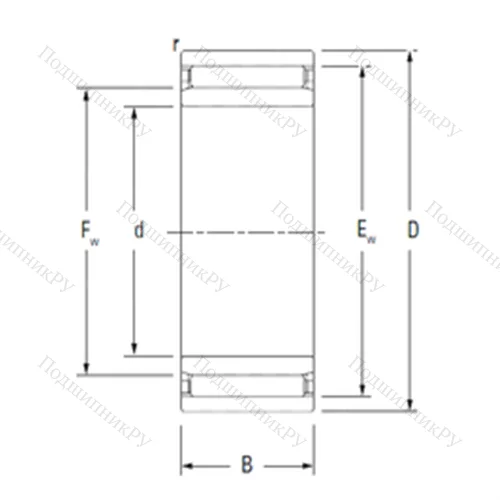 Подшипник игольчатый радиальный NAO 60X 90X 60