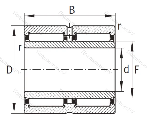 Игольчатый подшипник NA 6907 ZW XL от производителя  INA