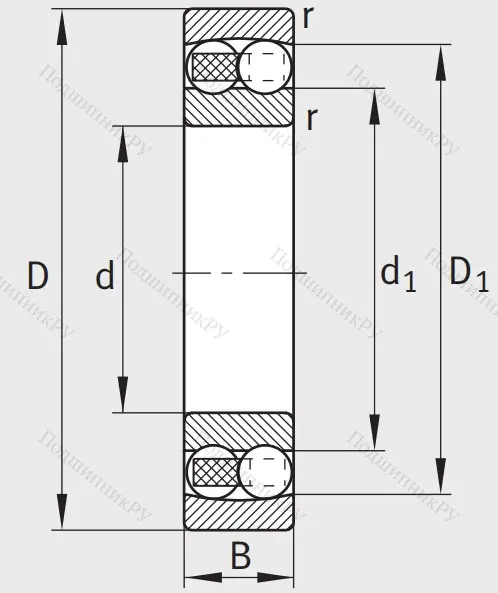 Двухрядный шариковый подшипник