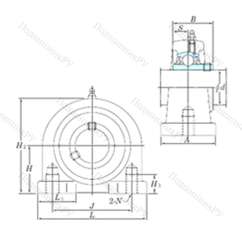 Подшипниковый узел шариковый радиальный UCPA 201-8