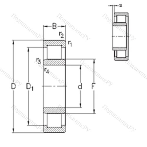 Подшипник роликовый радиальный NU 224-E-M 6