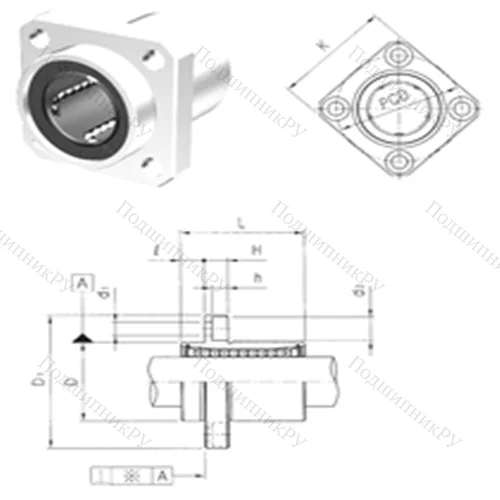 Подшипник шариковый линейный LMEKP 12