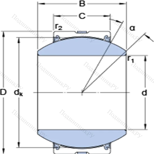 Радиальные сферические подшипники скольжения с контактными поверхностями сталь/сталь, требующие техобслуживания GEH 90 TXA-2LS