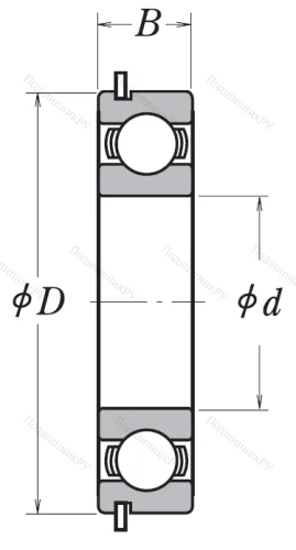 Однорядный шариковый подшипник 6209 DDU NR от производителя  NSK