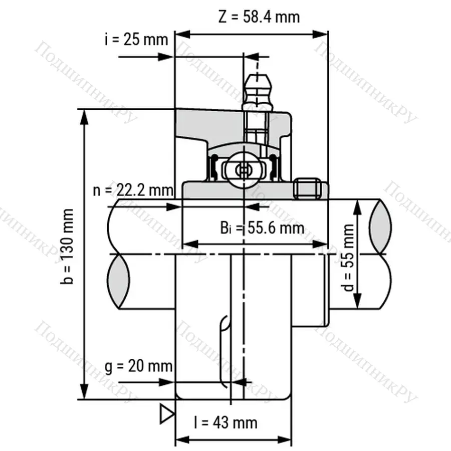 Подшипниковый узел SSUCFL 211 - Вал: 55 мм