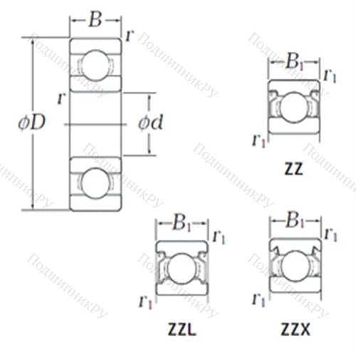 Подшипник шариковый радиальный WOB 75 ZZ