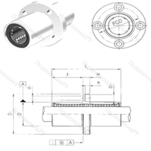 Подшипник шариковый линейный LMEFM 50UU