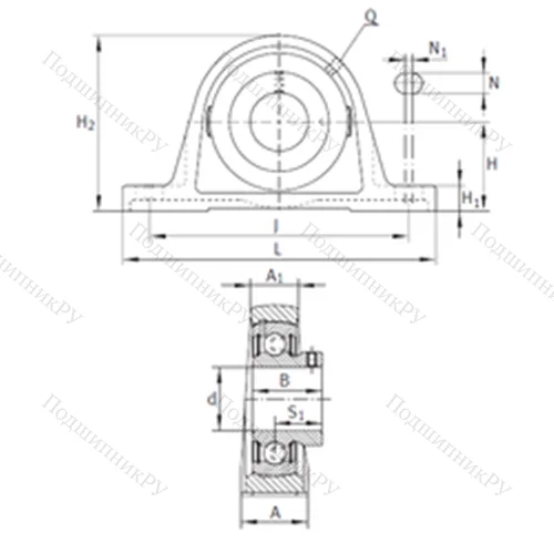 Подшипниковый узел шариковый радиальный PAKY 1-1/4