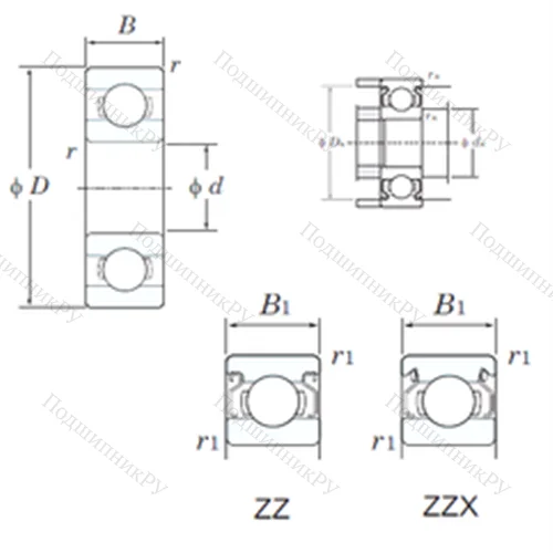 Подшипник шариковый радиальный WML 8012ZZ