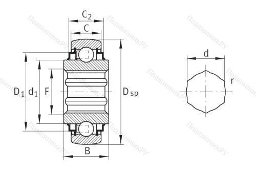 Корпусный подшипник SK 014 205 KRR B в Владикавказе