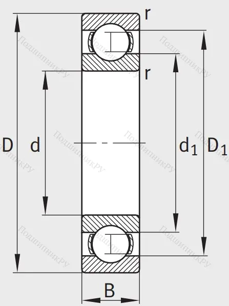 Однорядный шариковый подшипник