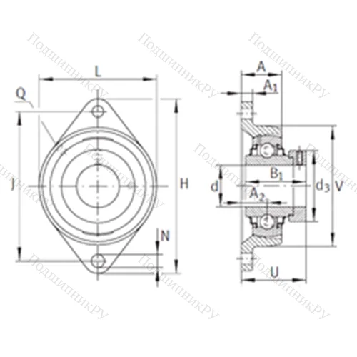 Подшипниковый узел шариковый радиальный RCJT 2