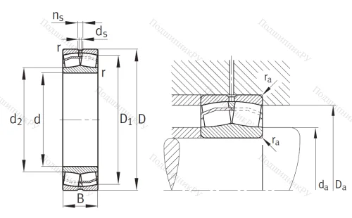 Сферический роликовый подшипник 23218 E 1A XL M от производителя  FAG