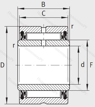 Игольчатый подшипник NA 4908 2RSR XL от производителя  INA