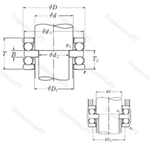 Подшипник шариковый упорный 52309 от производителя  NSK