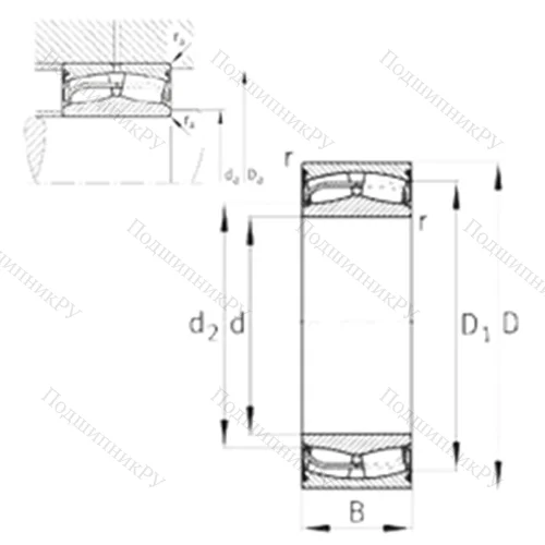 Подшипник роликовый радиальный самоцентрирующийся 24126-E 1-2VSR-H 40