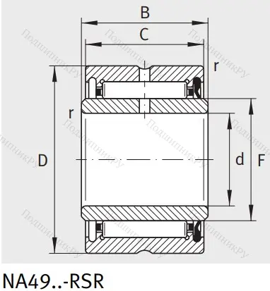 Игольчатый подшипник NA 4907 RSR XL от производителя  INA
